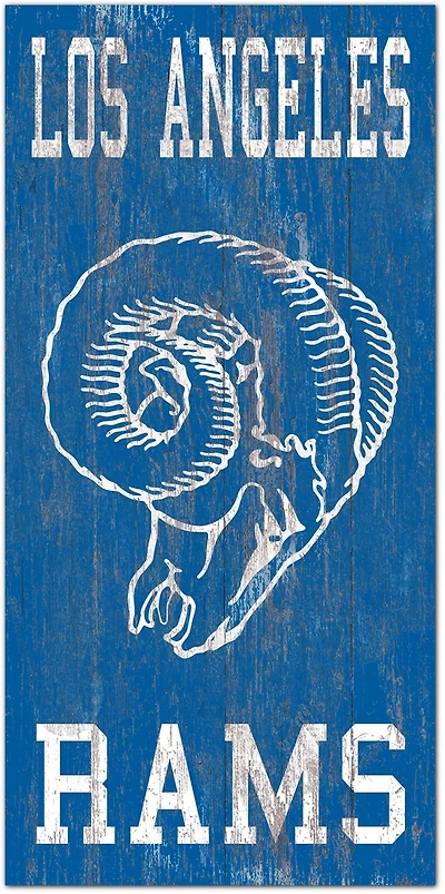Fan Creations Los Angeles Rams 6 in x 12 in Heritage Distressed Logo Sign