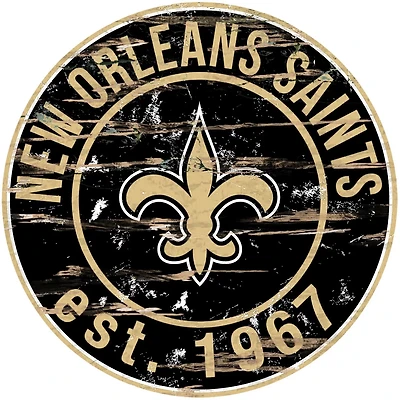 Fan Creations New Orleans Saints Round Distressed Sign