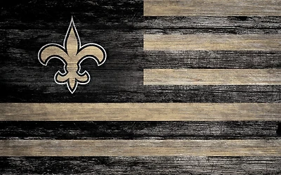 Fan Creations New Orleans Saints 11 in x 19 in Distressed Flag Sign