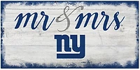 Fan Creations New York Giants Script Mr and Mrs 6x12 Sign