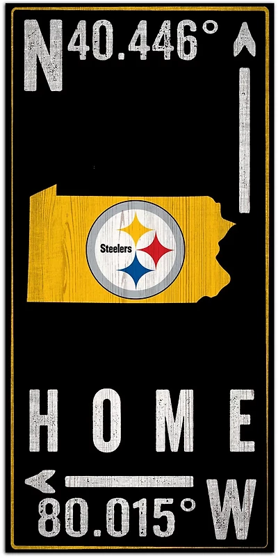 Fan Creations Pittsburgh Steelers Coordinate 6 in x 12 in Sign