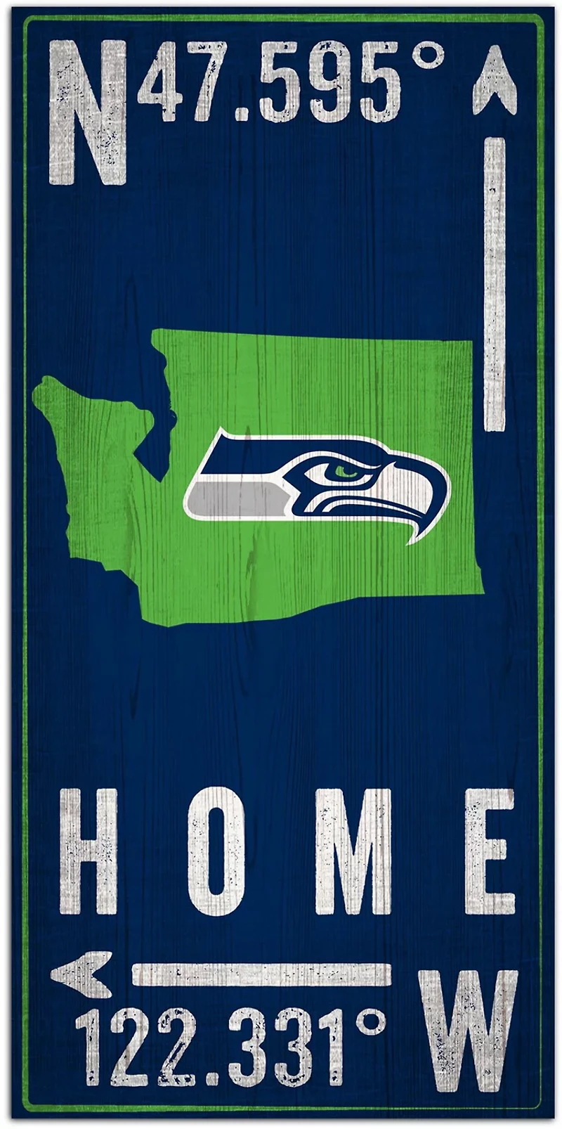 Fan Creations Seattle Seahawks Coordinate 6 in x 12 in Sign