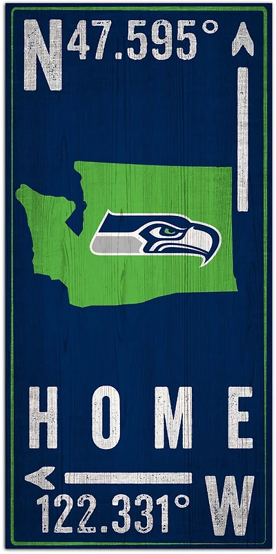 Fan Creations Seattle Seahawks Coordinate 6 in x 12 in Sign