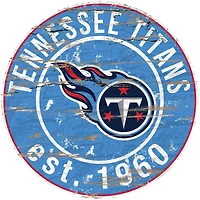 Fan Creations Tennessee Titans Round Distressed Sign