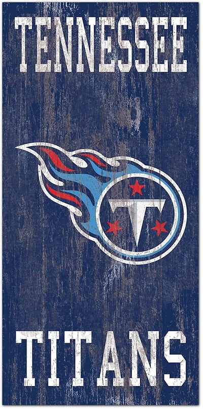 Fan Creations Tennessee Titans 6 in x 12 in Heritage Distressed Logo Sign
