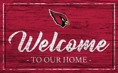 Fan Creations Arizona Cardinals Team Color 11 in x 19 in Welcome Sign