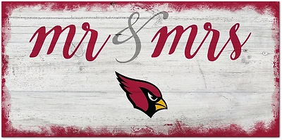 Fan Creations Arizona Cardinals Script Mr & Mrs 6x12 Sign