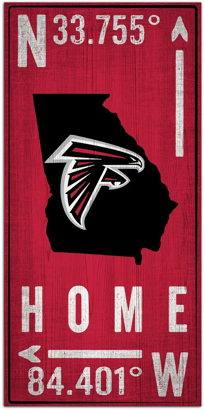 Fan Creations Atlanta Falcons Coordinate 6 in x 12 in Sign