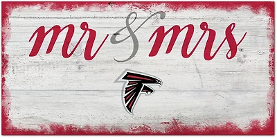 Fan Creations Atlanta Falcons Script Mr and Mrs 6x12 Sign