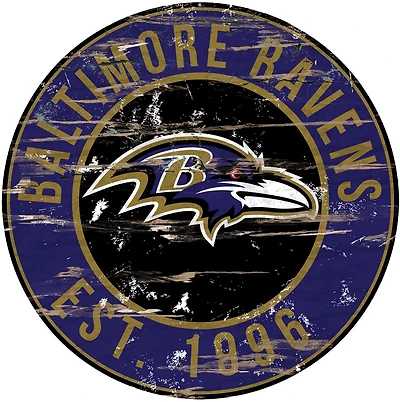 Fan Creations Baltimore Ravens Round Distressed Sign