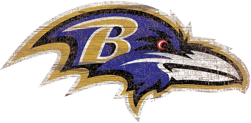 Fan Creations Baltimore Ravens Distressed Logo Cutout Sign