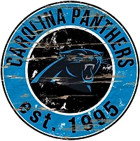 Fan Creations Carolina Panthers Round Distressed Sign