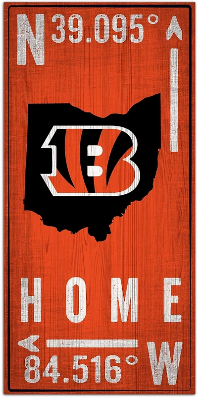 Fan Creations Cincinnati Bengals Coordinate 6 in x 12 in Sign