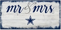 Fan Creations Dallas Cowboys Script Mr and Mrs 6x12 Sign