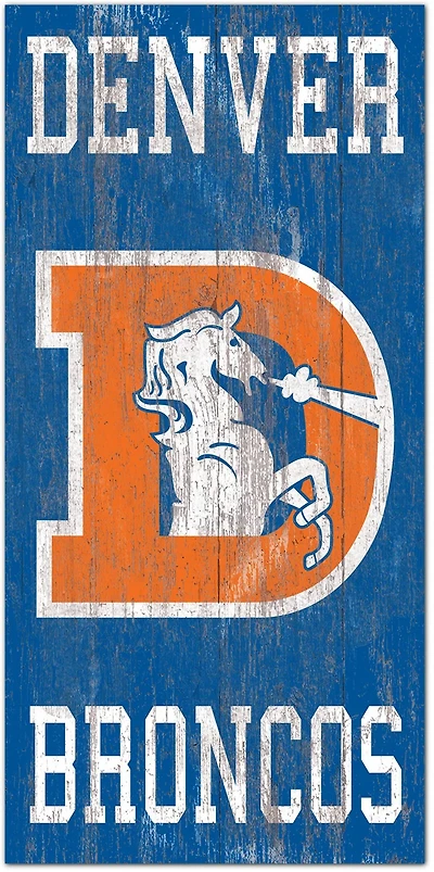 Fan Creations Denver Broncos 6 in x 12 in Heritage Distressed Logo Sign