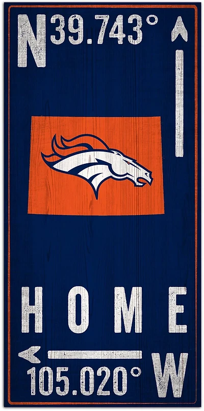 Fan Creations Denver Broncos Coordinate 6 in x 12 in Sign