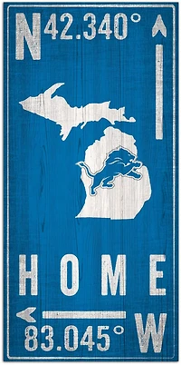 Fan Creations Detroit Lions Coordinate 6 in x 12 in Sign