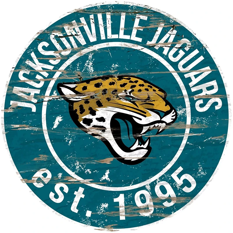 Fan Creations Jacksonville Jaguars Round Distressed Sign