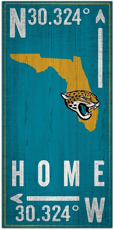 Fan Creations Jacksonville Jaguars Coordinate 6 in x 12 in Sign