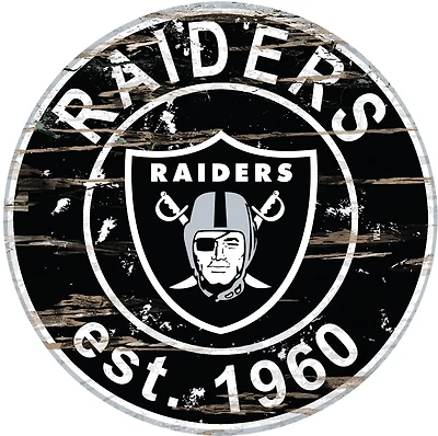 Fan Creations Las Vegas Raiders Round Distressed Sign