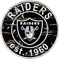 Fan Creations Las Vegas Raiders Round Distressed Sign