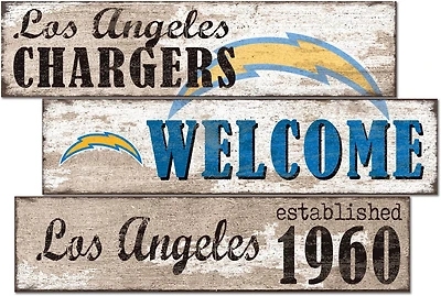 Fan Creations Los Angeles Chargers Welcome 3 Plank Decor
