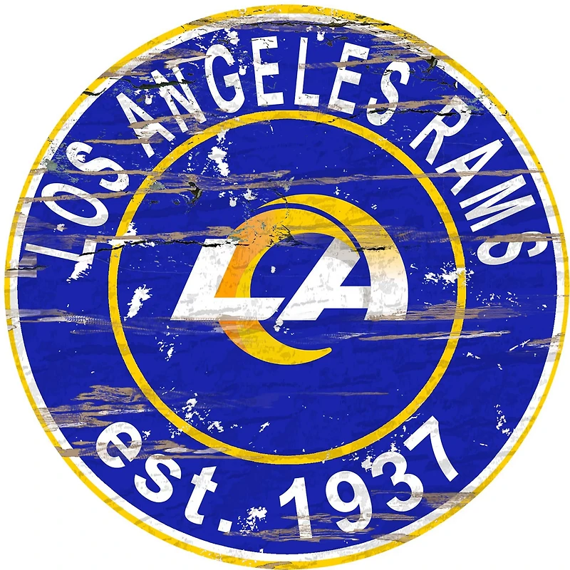 Fan Creations Los Angeles Rams Round Distressed Sign