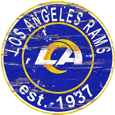 Fan Creations Los Angeles Rams Round Distressed Sign