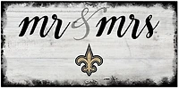 Fan Creations New Orleans Saints Script Mr and Mrs 6x12 Sign