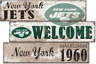 Fan Creations New York Jets Welcome 3 Plank Decor