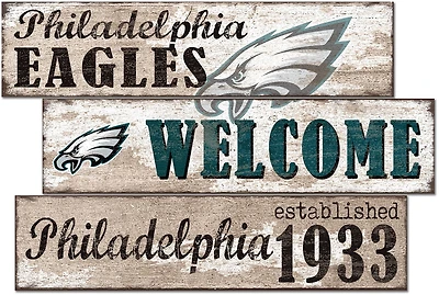 Fan Creations Philadelphia Eagles Welcome 3 Plank Decor