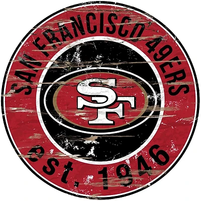 Fan Creations San Francisco 49ers Round Distressed Sign
