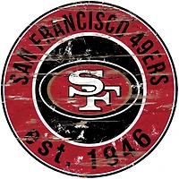 Fan Creations San Francisco 49ers Round Distressed Sign