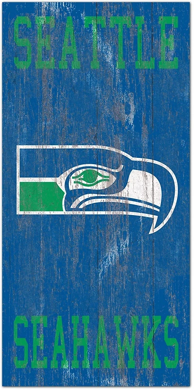Fan Creations Seattle Seahawks 6 in x 12 in Heritage Distressed Logo Sign