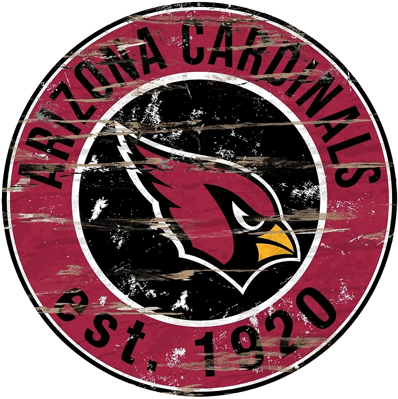 Fan Creations Arizona Cardinals Round Distressed Sign