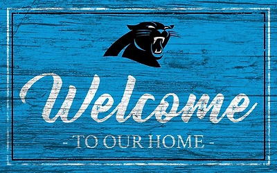 Fan Creations Carolina Panthers Team Color 11 in x 19 in Welcome Sign