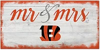Fan Creations Cincinnati Bengals Script Mr and Mrs 6x12 Sign