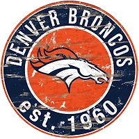 Fan Creations Denver Broncos Round Distressed Sign