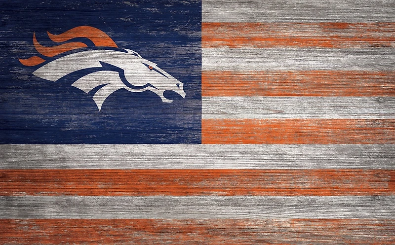Fan Creations Denver Broncos 11 in x 19 in Distressed Flag Sign