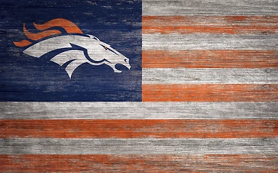 Fan Creations Denver Broncos 11 in x 19 in Distressed Flag Sign