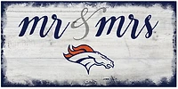 Fan Creations Denver Broncos Script Mr and Mrs 6x12 Sign