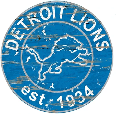 Fan Creations Detroit Lions Round Distressed Sign