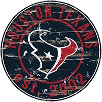 Fan Creations Houston Texans Round Distressed Sign