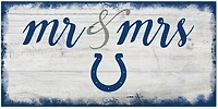 Fan Creations Indianapolis Colts Script Mr and Mrs 6x12 Sign