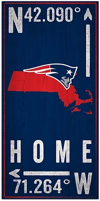 Fan Creations New England Patriots Coordinate 6 in x 12 in Sign