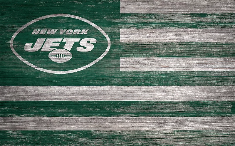 Fan Creations New York Jets 11 in x 19 in Distressed Flag Sign
