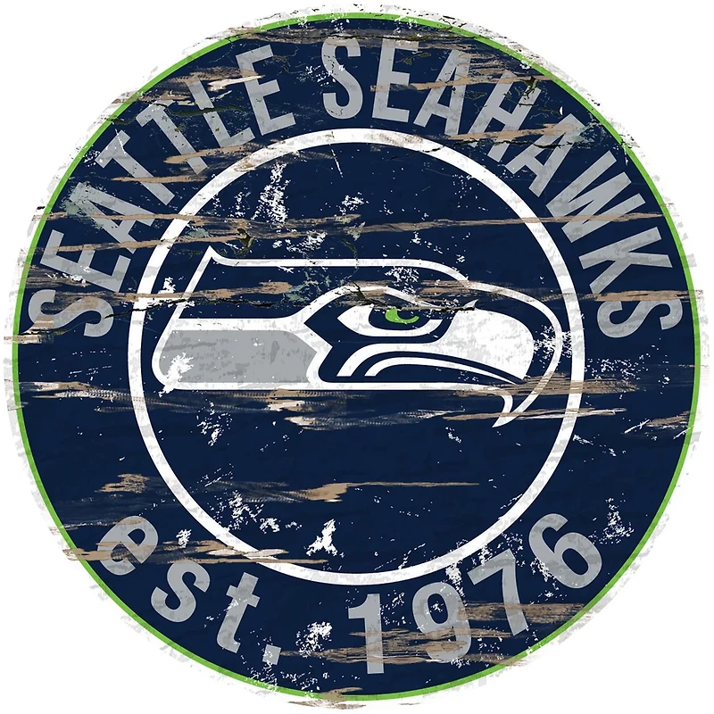 Fan Creations Seattle Seahawks Round Distressed Sign