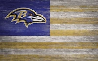 Fan Creations Baltimore Ravens 11 in x 19 in Distressed Flag Sign
