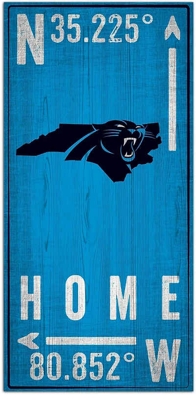 Fan Creations Carolina Panthers Coordinate 6 in x 12 in Sign