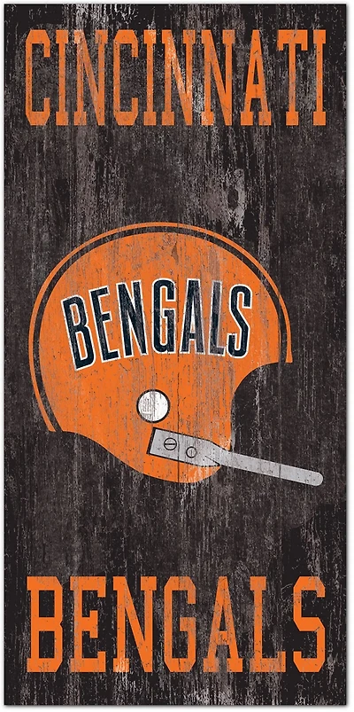 Fan Creations Cincinnati Bengals 6 in x 12 in Heritage Distressed Logo Sign